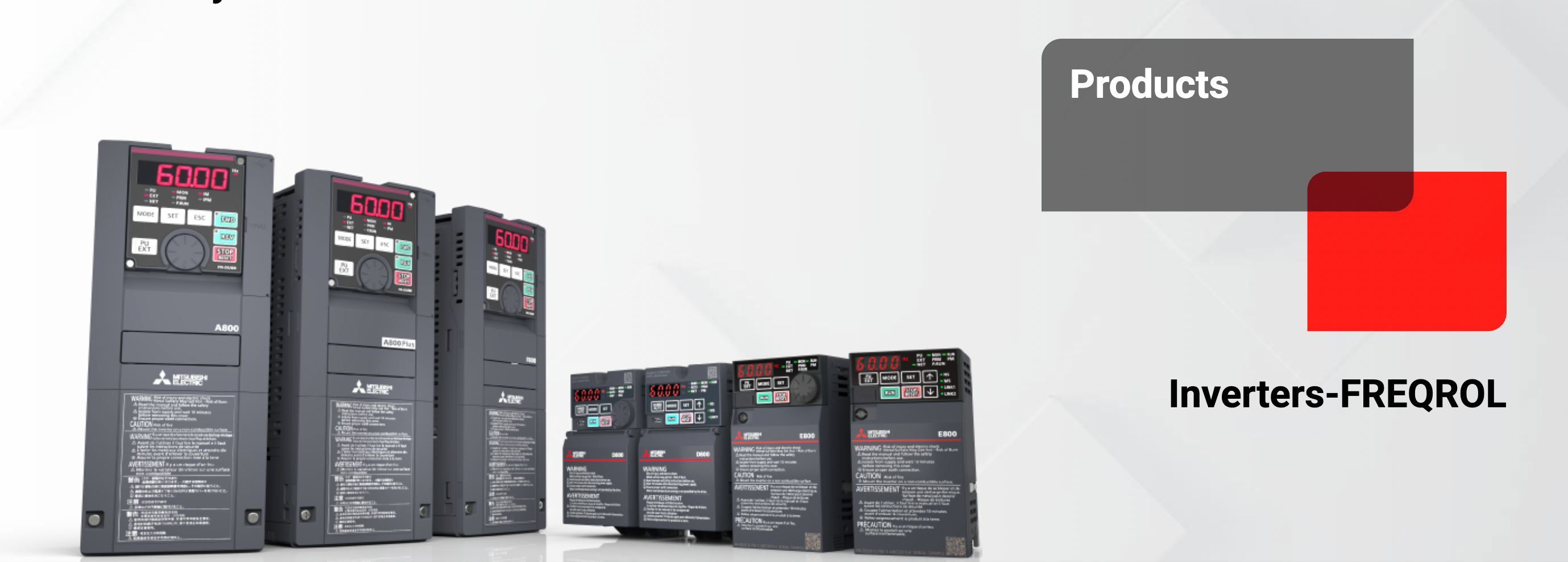 Mitsubishi FREQROL variable frequency drive families